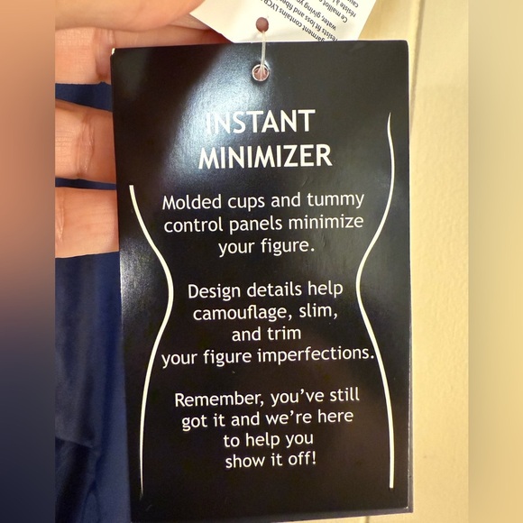 NWT Maxine of Hollywood tankini swim dress Size 10 Navy White - Picture 3 of 7